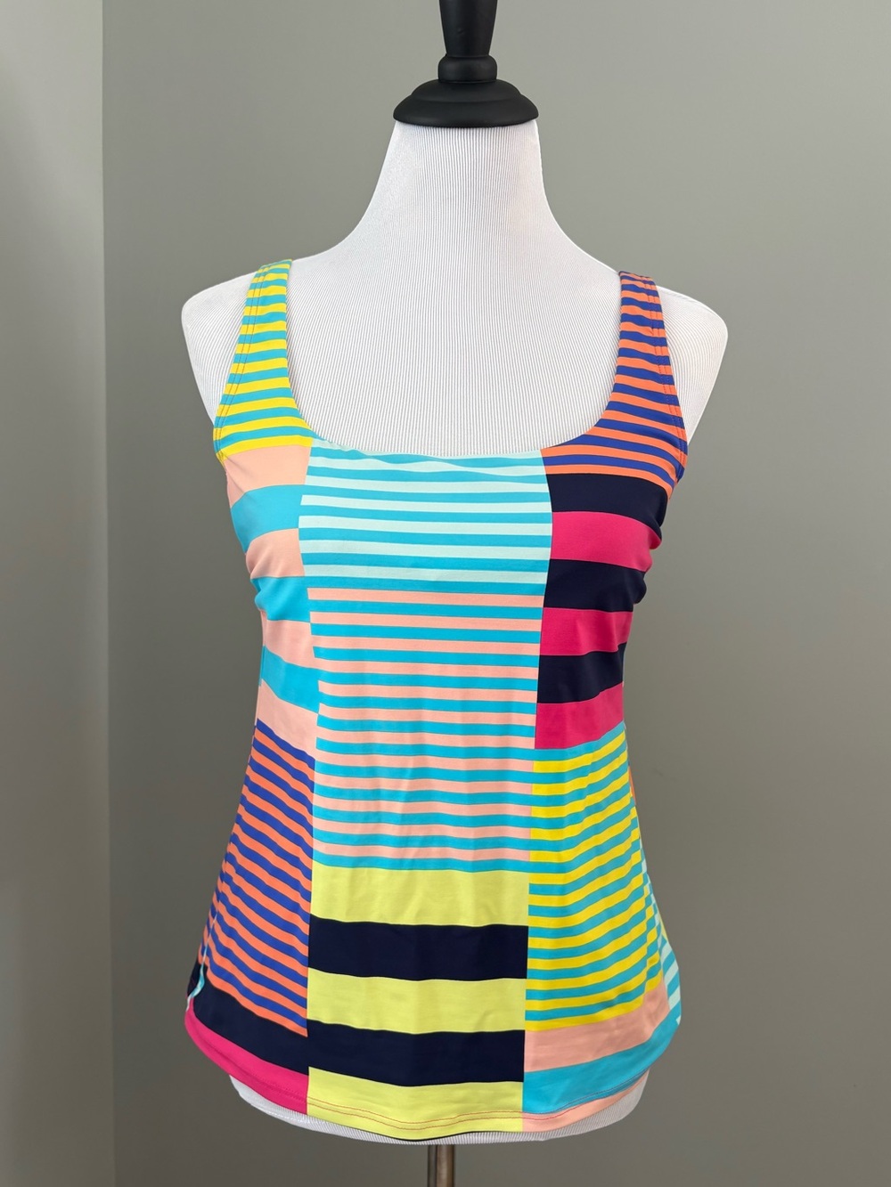 🌈🩵 Lands End Bright Striped Bikini Top 👙